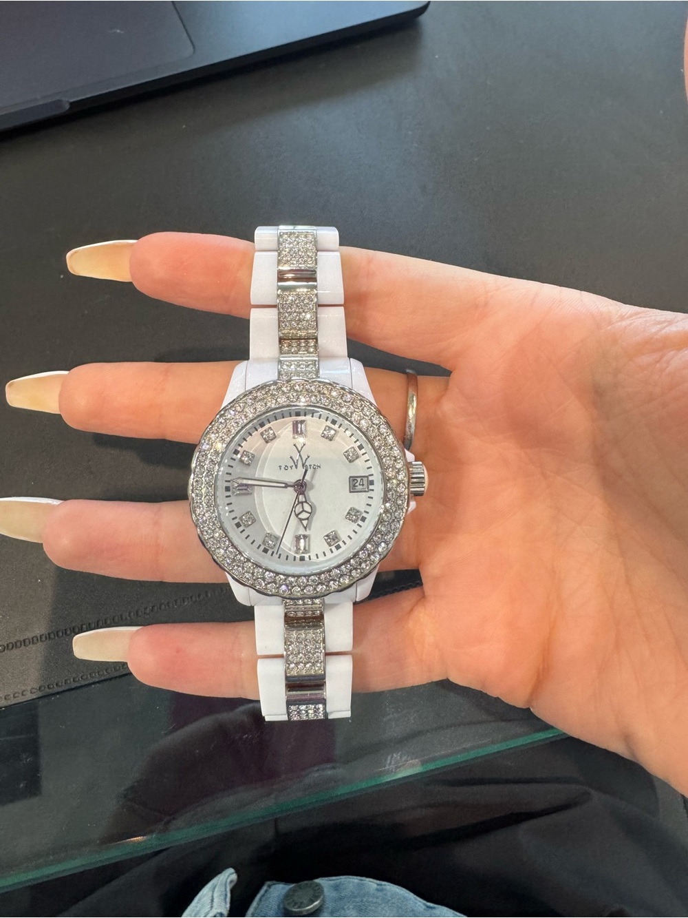 New ToyWatch Plasteramic White Dial Crystal-Accented Watch
